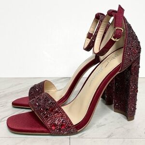 Betsey Johnson Rina Red Heeled Sandal 6 1/2